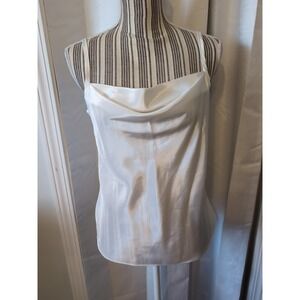 Y2K Satin White Cowl Neck Cami Medium Coquette Retro Vintage